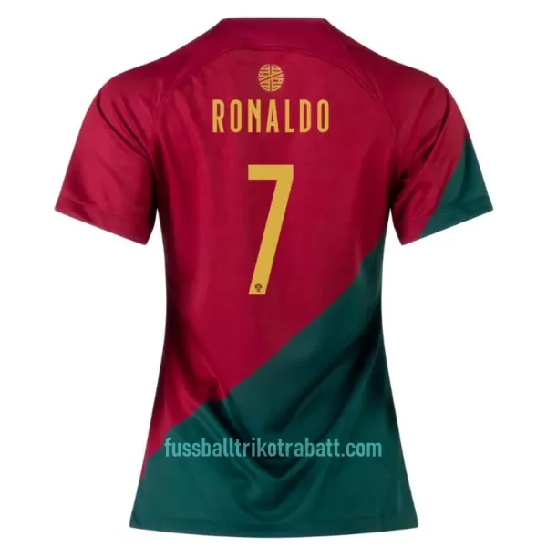 Günstige Portugal Cristiano Ronaldo 7 Damentrikot Heim WM 2022 Kurzarm