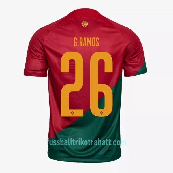 Günstige Portugal G. RAMOS 26 Herrentrikot Heim WM 2022 Kurzarm