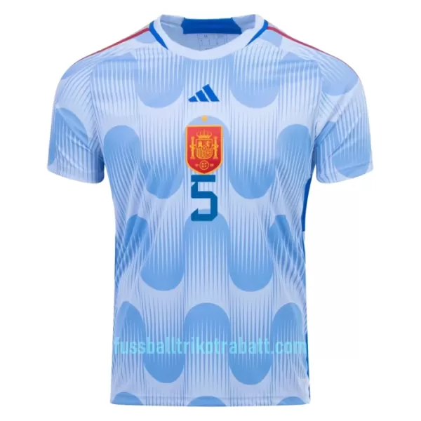 Günstige Spanien SERGIO 5 Herrentrikot Auswärts WM 2022 Kurzarm