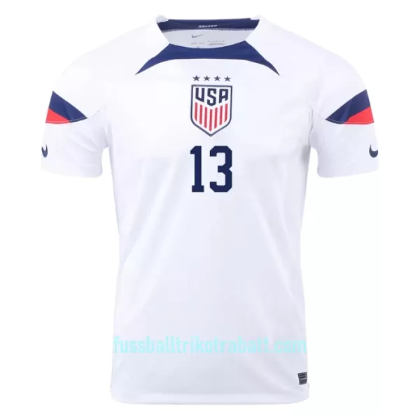 Günstige USA MORGAN 13 Herrentrikot Heim WM 2022 Kurzarm