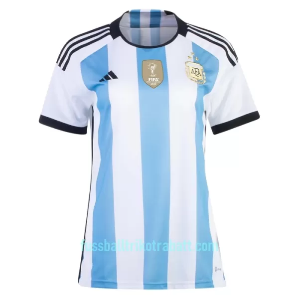 Günstige Argentinien 3 Star Damentrikot Heim WM 2022 Kurzarm