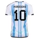 Günstige Argentinien 3 Star MARADONA 10 Herrentrikot Heim WM 2022 Kurzarm