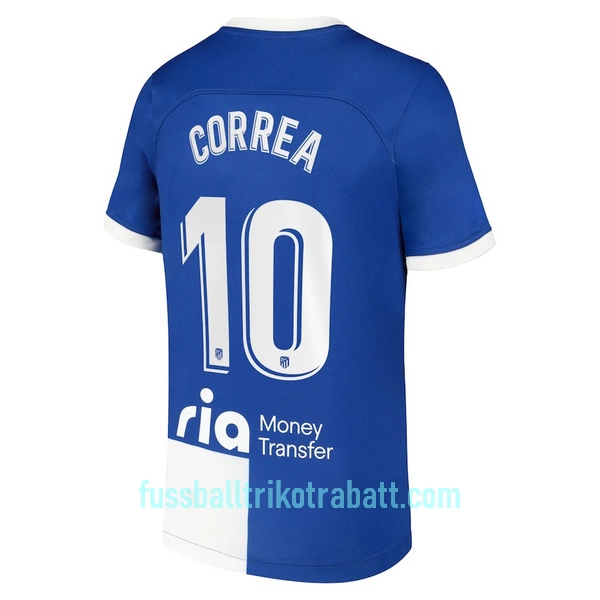 Günstige Atlético Madrid Correa 10 Herrentrikot Auswärts 2023/24 Kurzarm