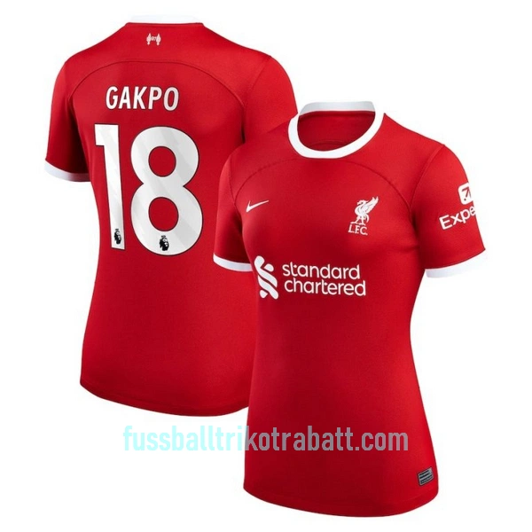 Günstige Liverpool Gakpo 18 Damentrikot Heim 2023/24 Kurzarm