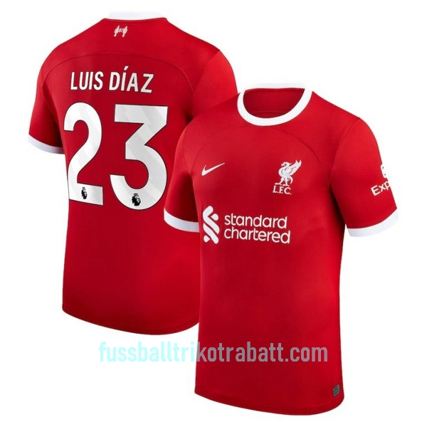 Günstige Liverpool Luis Diaz 23 Herrentrikot Heim 2023/24 Kurzarm