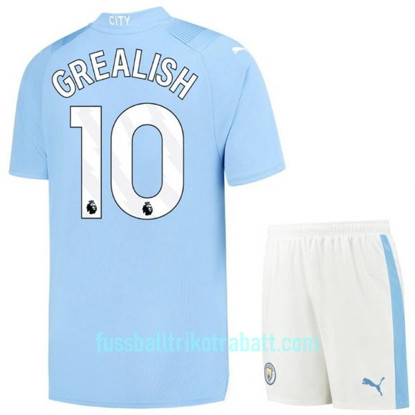 Günstige Manchester City Grealish 10 Kindertrikot Heim 2023/24 Kurzarm