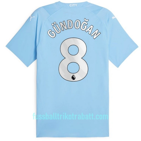 Günstige Manchester City Gundogan 8 Herrentrikot Heim 2023/24 Kurzarm