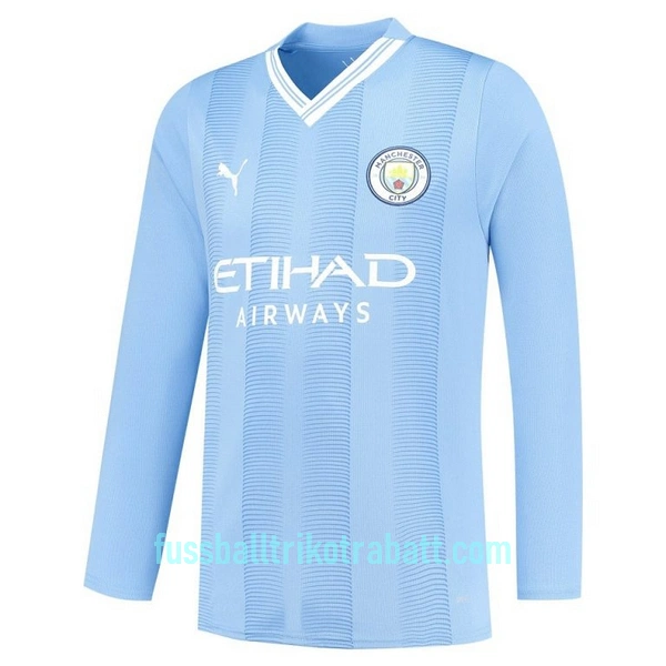 Günstige Manchester City Herrentrikot Heim 2023/24 Langarm