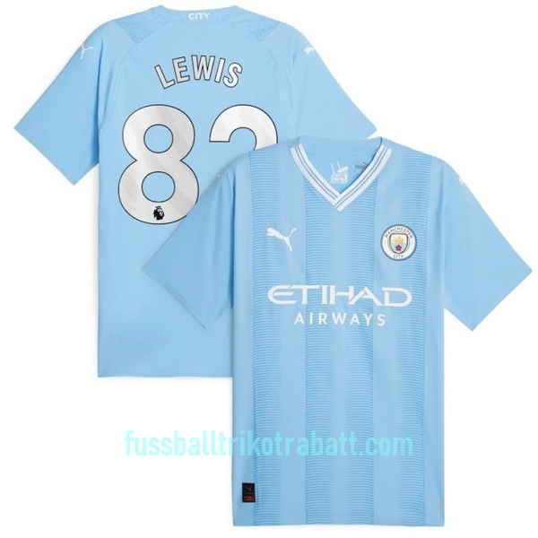 Günstige Manchester City Lewis 82 Herrentrikot Heim 2023/24 Kurzarm