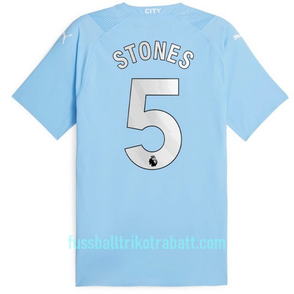 Günstige Manchester City Stones 5 Herrentrikot Heim 2023/24 Kurzarm