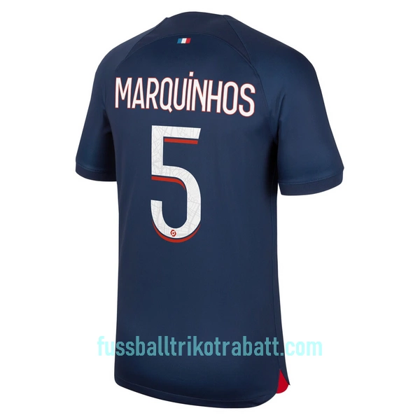 Günstige Paris Saint-Germain Marquinhos 5 Herrentrikot Heim 2023/24 Kurzarm
