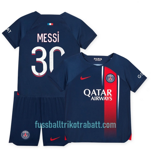 Günstige Paris Saint-Germain Messi 30 Kindertrikot Heim 2023/24 Kurzarm