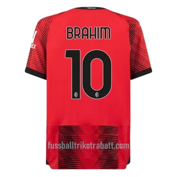 Günstige AC Mailand Brahim 10 Herrentrikot Heim 2023/24 Kurzarm