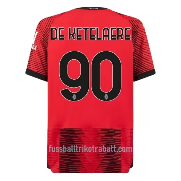 Günstige AC Mailand De Ketelaere 90 Herrentrikot Heim 2023/24 Kurzarm