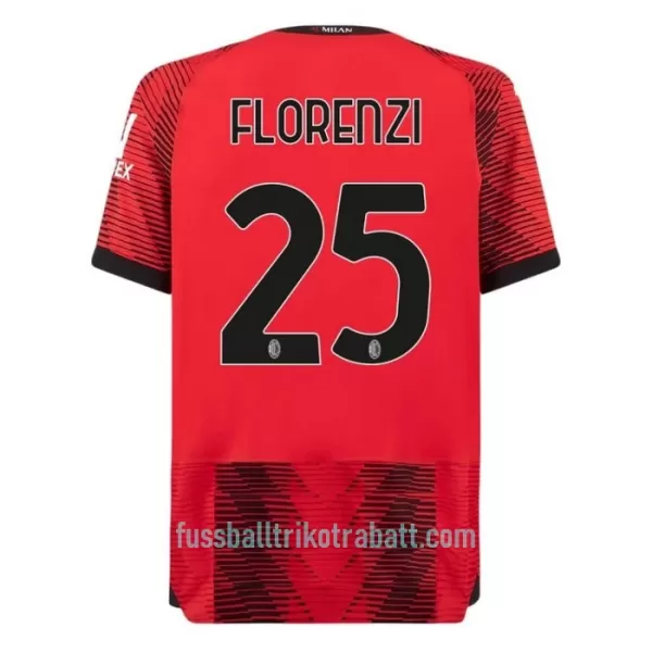 Günstige AC Mailand Florenzi 25 Herrentrikot Heim 2023/24 Kurzarm