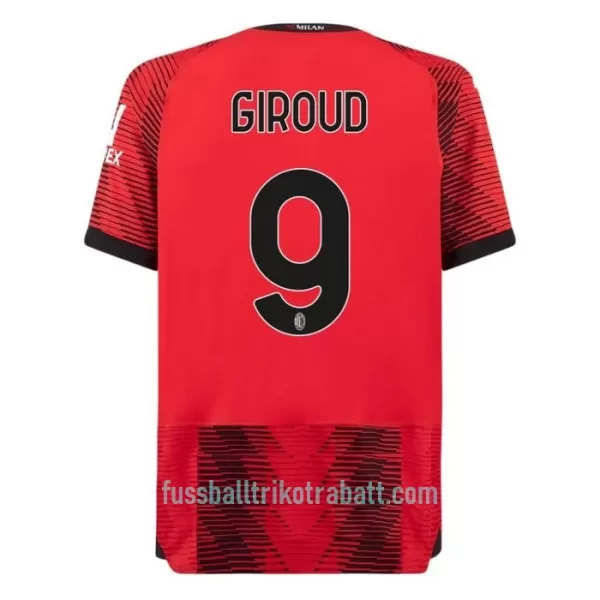 Günstige AC Mailand Giroud 9 Herrentrikot Heim 2023/24 Kurzarm