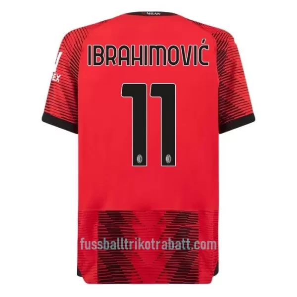 Günstige AC Mailand Ibrahimovic 11 Herrentrikot Heim 2023/24 Kurzarm