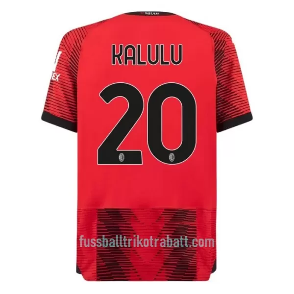 Günstige AC Mailand Kalulu 20 Herrentrikot Heim 2023/24 Kurzarm