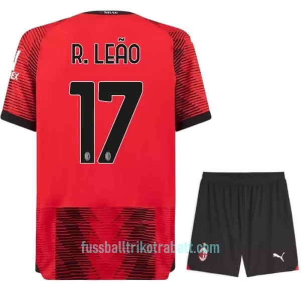 Günstige AC Mailand R. Leao 17 Kindertrikot Heim 2023/24 Kurzarm