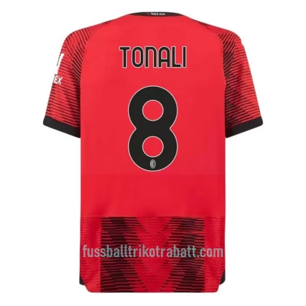 Günstige AC Mailand Tonali 8 Herrentrikot Heim 2023/24 Kurzarm