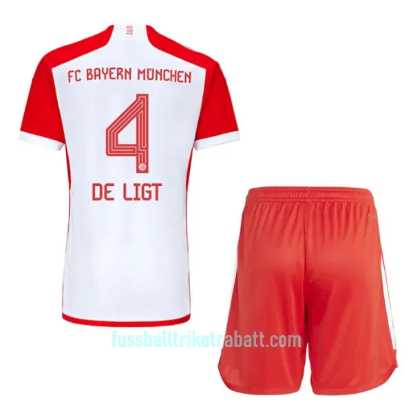 Günstige FC Bayern München De Ligt 4 Kindertrikot Heim 2023/24 Kurzarm