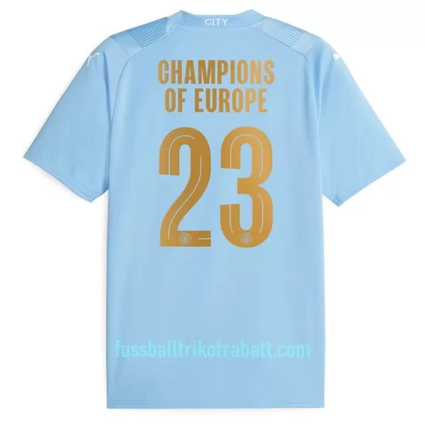 Günstige Manchester City Champions of Europe Herrentrikot Heim 2023/24 Kurzarm