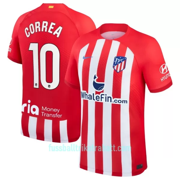 Günstige Atlético Madrid Correa 10 Herrentrikot Heim 2023/24 Kurzarm