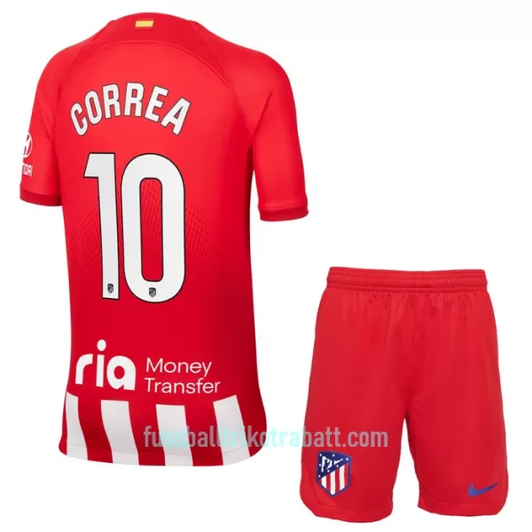 Günstige Atlético Madrid Correa 10 Kindertrikot Heim 2023/24 Kurzarm