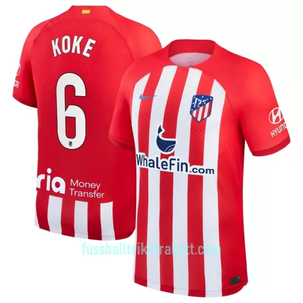 Günstige Atlético Madrid Koke 6 Herrentrikot Heim 2023/24 Kurzarm