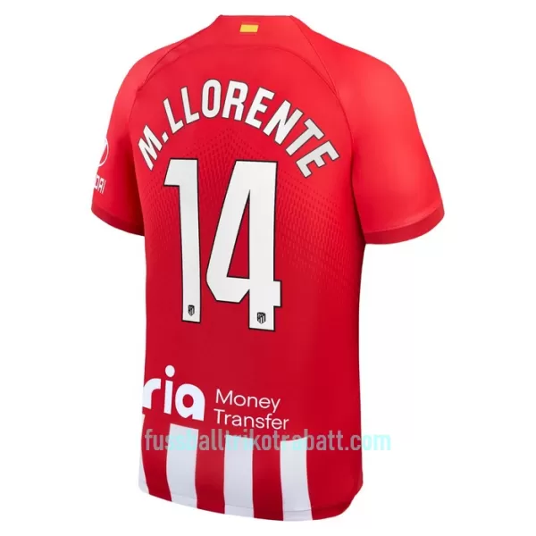 Günstige Atlético Madrid M. Llorente 14 Herrentrikot Heim 2023/24 Kurzarm