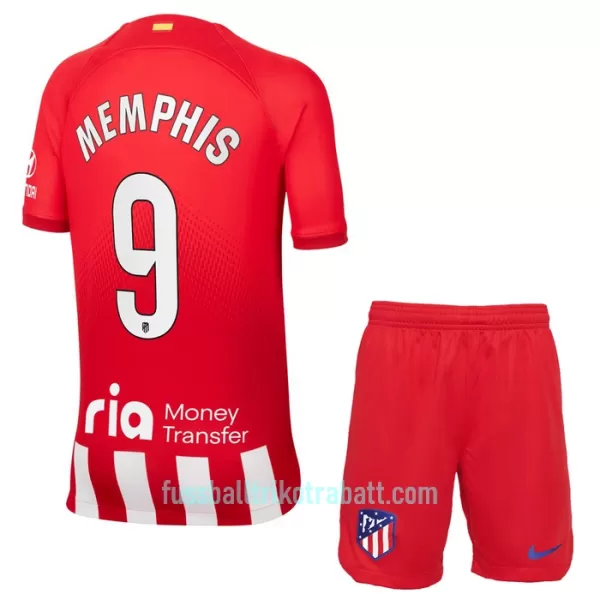 Günstige Atlético Madrid Memphis 9 Kindertrikot Heim 2023/24 Kurzarm