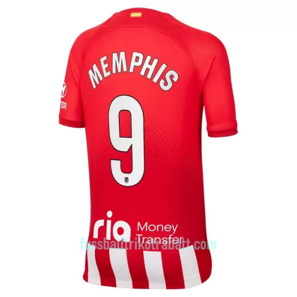 Günstige Atlético Madrid Memphis 9 Kindertrikot Heim 2023/24 Kurzarm