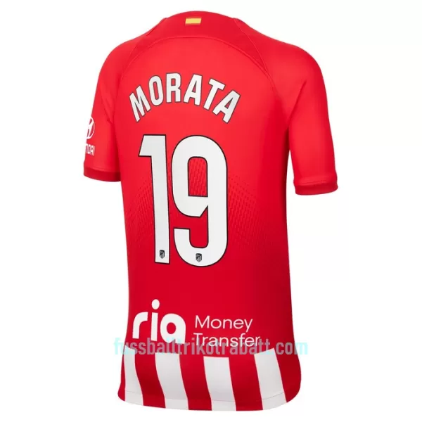 Günstige Atlético Madrid Morata 19 Kindertrikot Heim 2023/24 Kurzarm