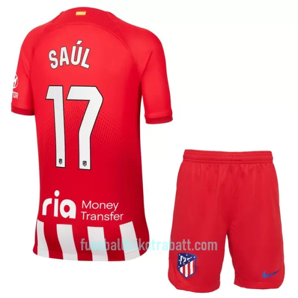 Günstige Atlético Madrid Saul 17 Kindertrikot Heim 2023/24 Kurzarm