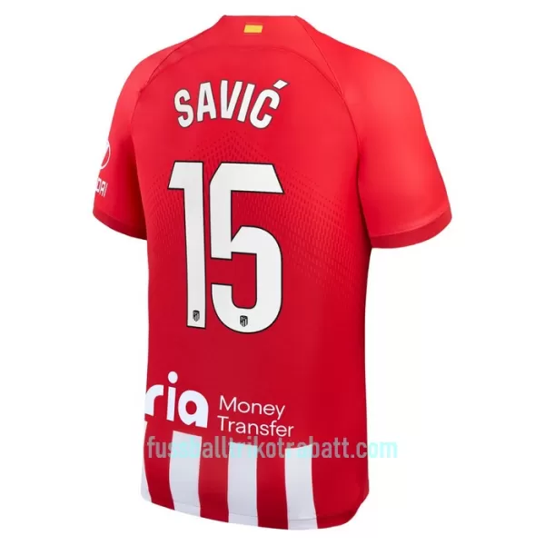 Günstige Atlético Madrid Savic 15 Herrentrikot Heim 2023/24 Kurzarm