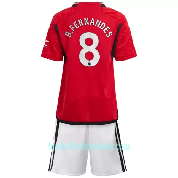 Günstige Manchester United Bruno Fernandes 8 Kindertrikot Heim 2023/24 Kurzarm