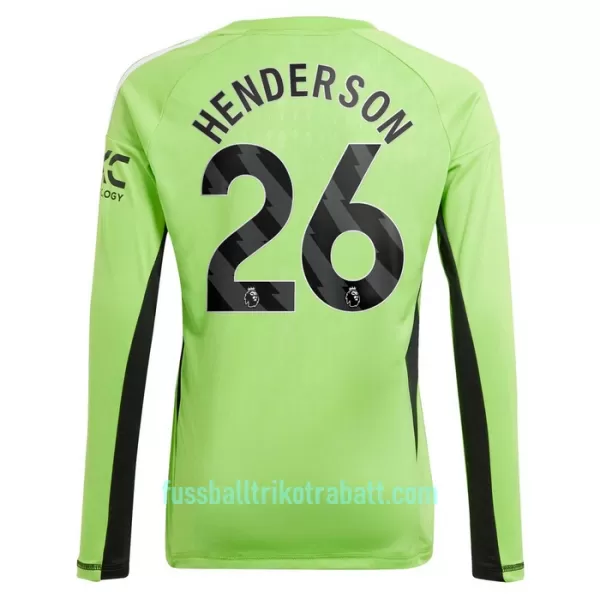 Günstige Manchester United Henderson 26 Torwart Herrentrikot Heim 2023/24 Langarm