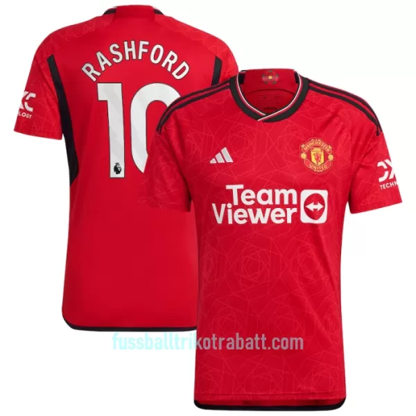 Günstige Manchester United Rashford 10 Herrentrikot Heim 2023/24 Kurzarm