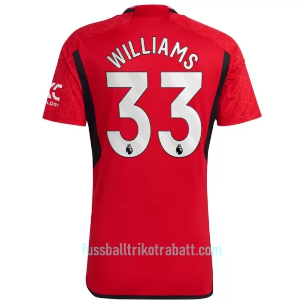 Günstige Manchester United Williams 33 Herrentrikot Heim 2023/24 Kurzarm