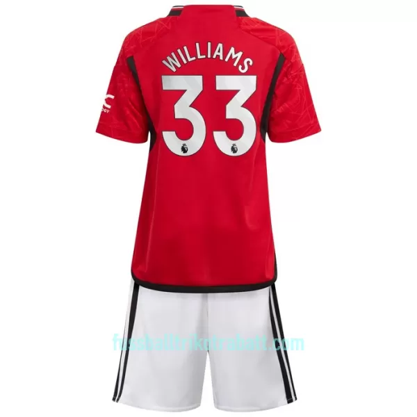Günstige Manchester United Williams 33 Kindertrikot Heim 2023/24 Kurzarm
