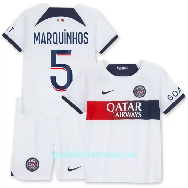 Günstige Paris Saint-Germain Marquinhos 5 Kindertrikot Auswärts 2023/24 Kurzarm