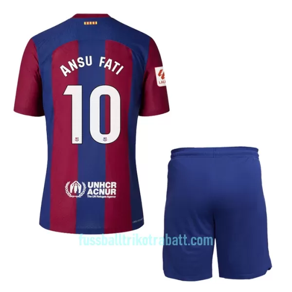 Günstige FC Barcelona Ansu Fati 10 Kindertrikot Heim 2023/24 Kurzarm