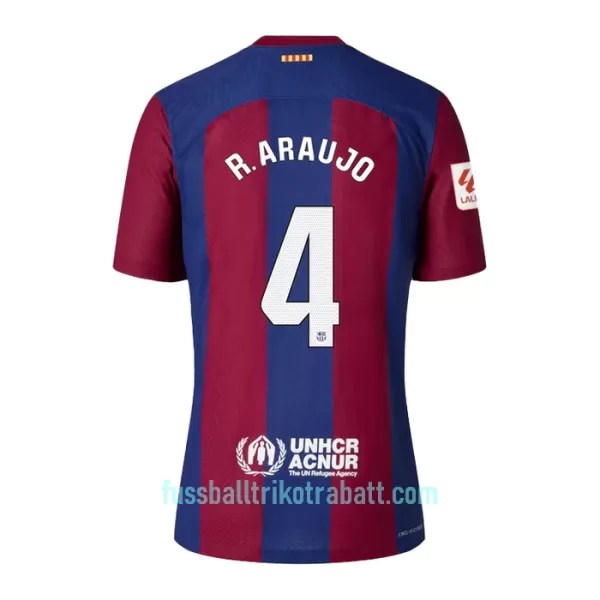 Günstige FC Barcelona R. Araujo 4 Herrentrikot Heim 2023/24 Kurzarm