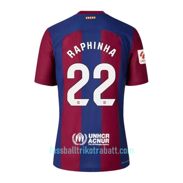 Günstige FC Barcelona Raphinha 22 Kindertrikot Heim 2023/24 Kurzarm