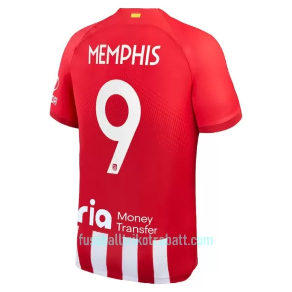 Günstige Atlético Madrid Memphis 9 Herrentrikot Heim 2023/24 Kurzarm