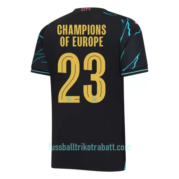 Günstige Manchester City Champions of Europe Herrentrikot Ausweich 2023/24 Kurzarm