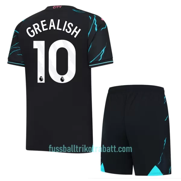 Günstige Manchester City Grealish 10 Kindertrikot Ausweich 2023/24 Kurzarm