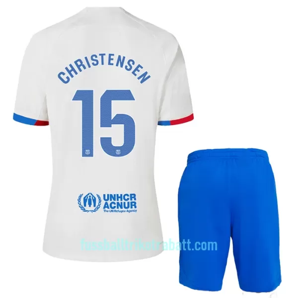 Günstige FC Barcelona Christensen 15 Kindertrikot Auswärts 2023/24 Kurzarm