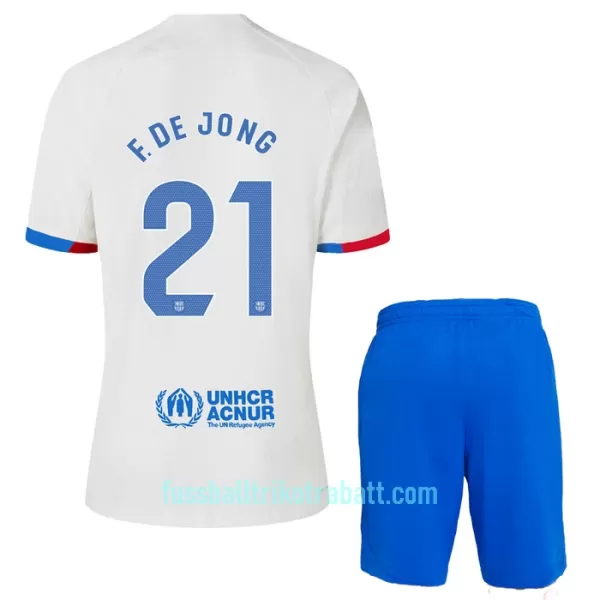 Günstige FC Barcelona Frenkie de Jong 21 Kindertrikot Auswärts 2023/24 Kurzarm