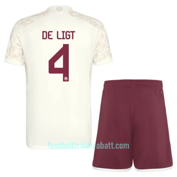 Günstige FC Bayern München De Ligt 4 Champions League Kindertrikot Ausweich 2023/24 Kurzarm